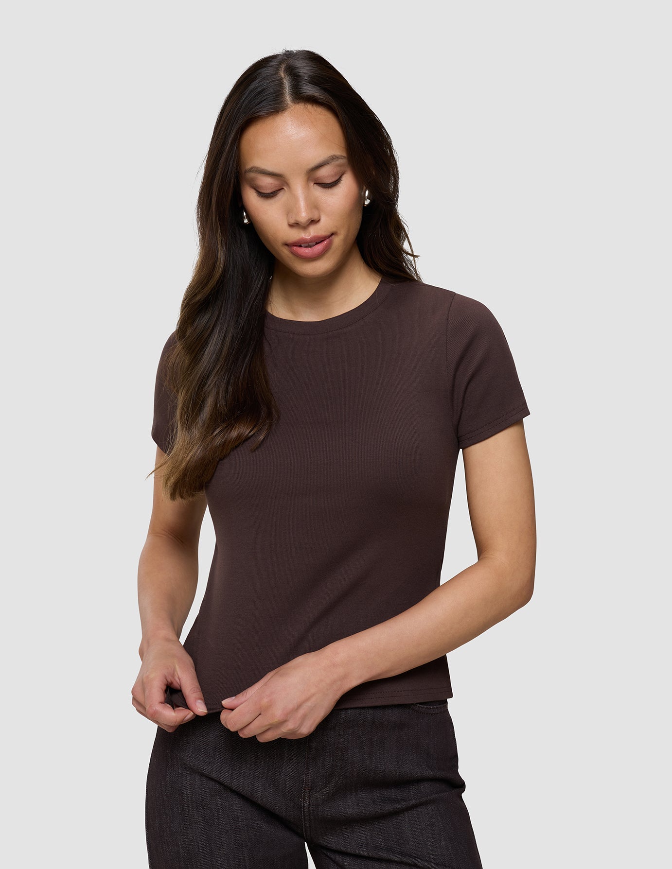 Women's Rib T-Shirt Espresso